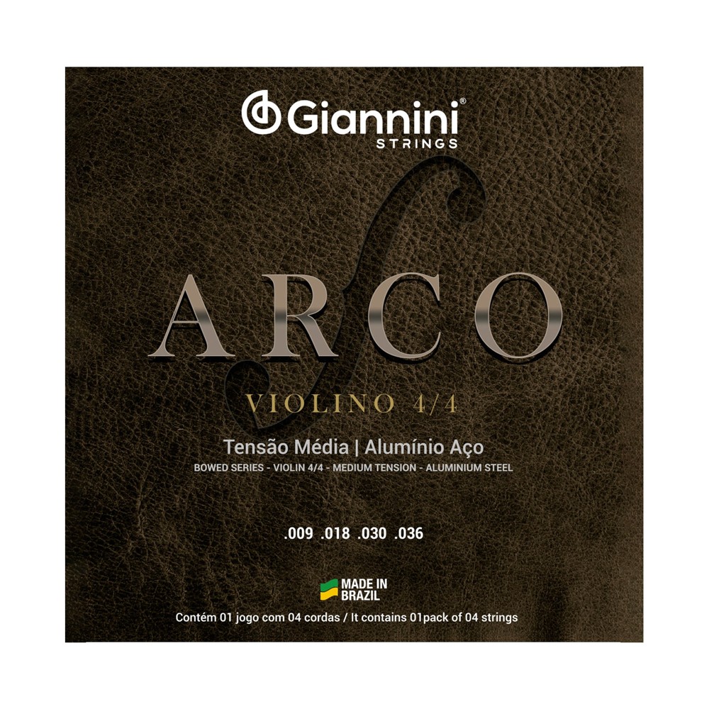 Encordoamento Giannini Arco GEAVVA Violino 4/4 Alumínio Tensão Média