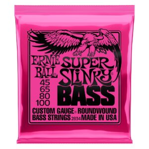 Encordoamento Ernie Ball Super Slinky Baixo Níquel 45-100