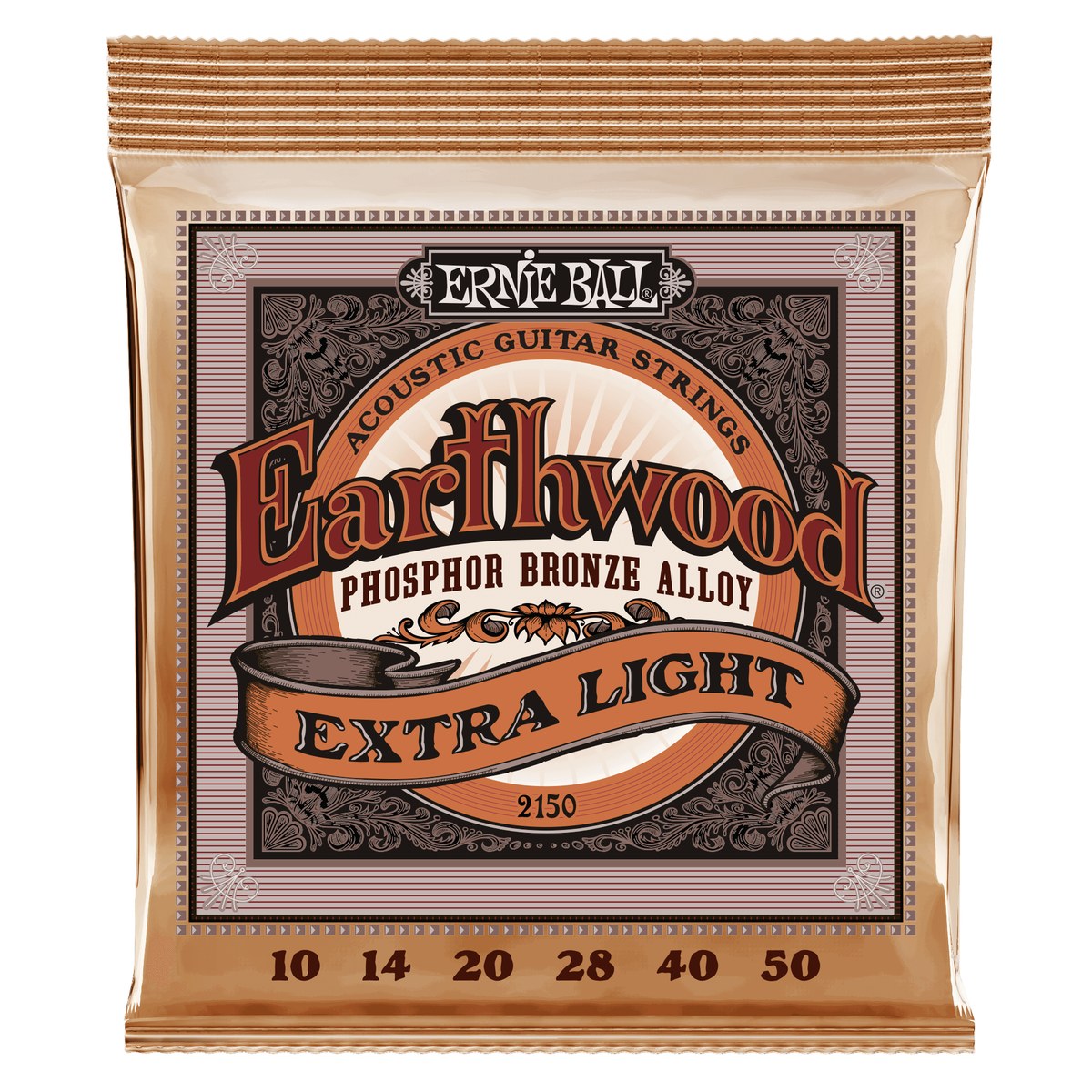 Encordoamento Ernie Ball Earthwood Violão Aço Phosphor Bronze Extra Light 10-050