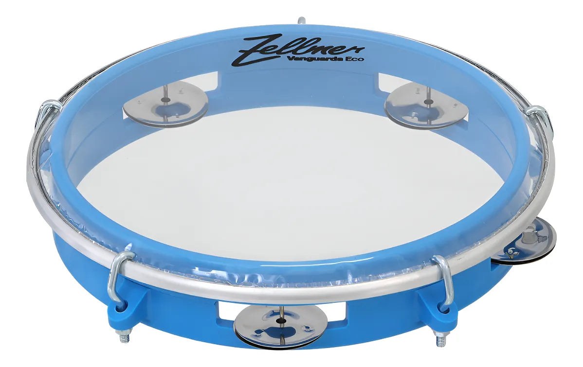 Pandeiro Vanguarda Eco 8" ABS Azul Pele Transparente