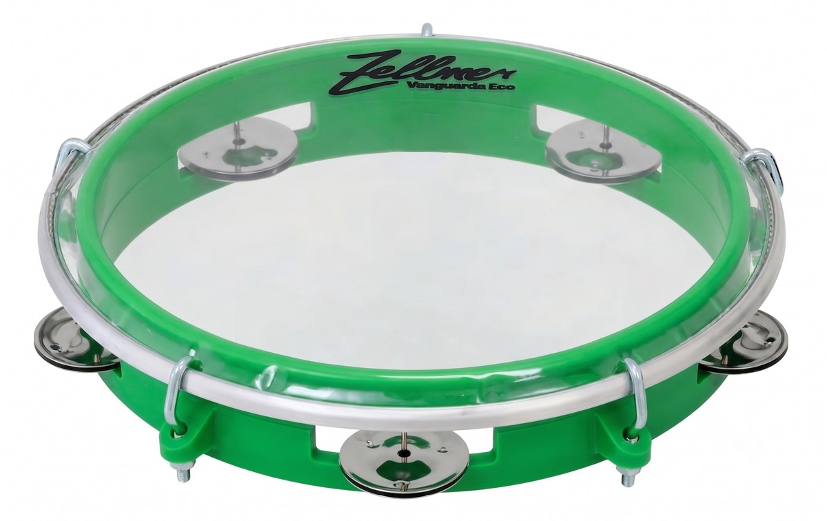 Pandeiro Vanguarda Eco 8" ABS Verde Pele Transparente