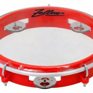 Pandeiro Vanguarda Eco 8" ABS Vermelho Pele Transparente